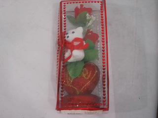 ADORNO OSO CON CORAZON Y ROSA