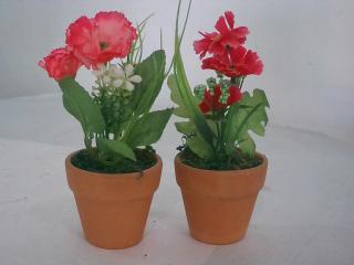 ADORNO MACETA CON FLORES