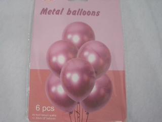 GLOBO 6PCS METALIZADO METAL BALLONS ROSA