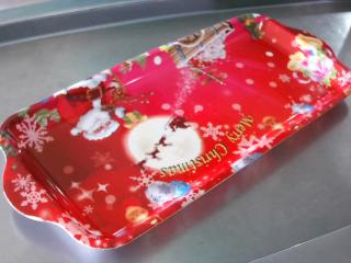BANDEJA DE MELAMINA RECTANGULAR NAVIDEÑO 8017