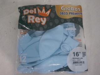 GLOBO DEL REY N° 16 AZUL CANDY X 12 UNI