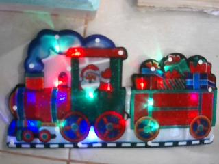 NAVIDEÑO/LUCES PAPANOEL EN TREN. MULTICOLOR