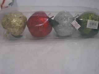 ADORNO NAVIDEÑO 4PCS FRUTA EN BLISTER