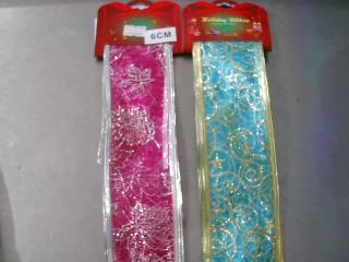 CINTA NAVIDEÑA HOLIDAY RIBBON 6CM COLORES SURTIDOS