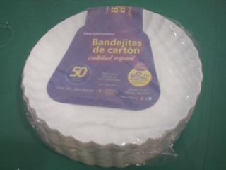 BANDEJA DE CARTON REDONDA 24CM X 50UNID.