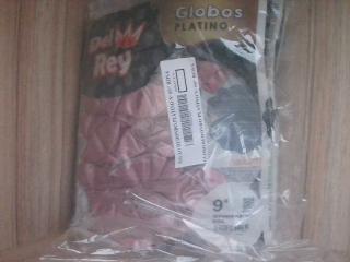 GLOBO DEL REY 9LTS PLATINO X25UN ROSA
