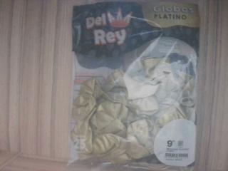 GLOBO DEL REY 9LTS PLATINO X25UN DORADO