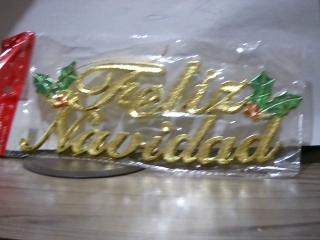 NAVIDEÑO ADORNO P/COLGAR FELIZ NAVIDAD 20X8CM