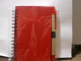 AGENDA CON BOLIGRAFO  ROJO