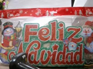 ADORNO NAVIDEÑO P/COLGAR FELIZ NAVIDAD 42CM 