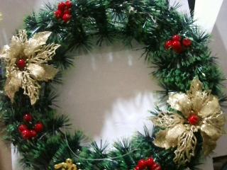ADORNO NAVIDEÑO CORONA PARA PUERTA 30CM 
