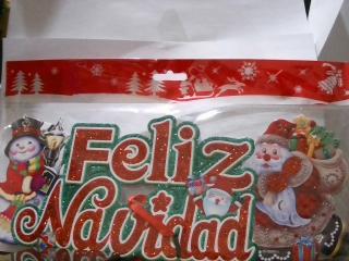 ADORNO NAVIDEÑO P/COLGAR FELIZ NAVIDAD 30X12CM 