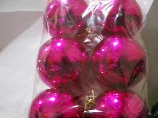 ADORNO NAVIDEÑO ESFERA 8CM 48052 X6UN FUCSIA