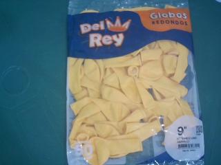 GLOBO DEL REY 9LTS AMARILLO X 50 UNID.