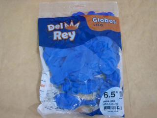 GLOBO DEL REY 6.5LTS AZUL X 50 UNID.