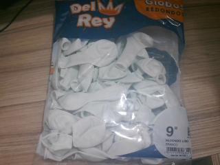 GLOBO DEL REY 9LTS BLANCO X 50 UNID