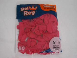 GLOBO DEL REY 9LTS ROSA OSCURO X 50 UNID