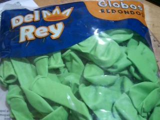 GLOBO DEL REY 9LTS VERDE CLARO X 50 UNID