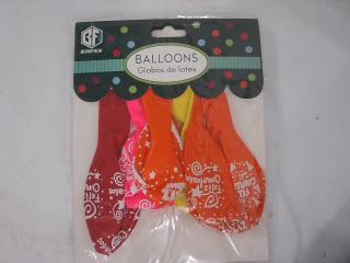GLOBO "FELIZ CUMPLEAÑOS" X 6PCS