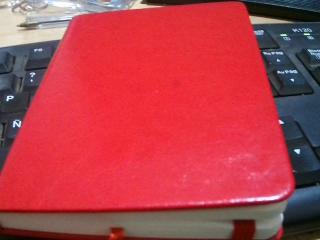 AGENDA TAPA DURA CUERINA A6-6-ROJO 10X14CM