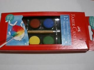 ACUARELAS EN PASTILLAS X12 COLORES CAJITA PLAST.