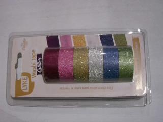 CINTA ADHESIVA CON GLITTER LYKE X6PC