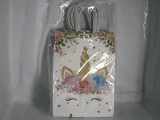 BOLSO DE CARTON 21X15CM X12UN UNICORNIO