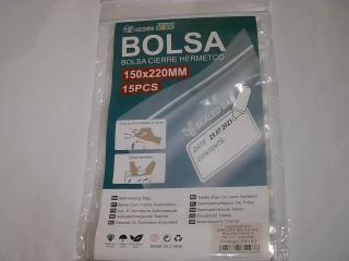 BOLSA CIERRE HEMETICO 150X220MM X15UN 65193