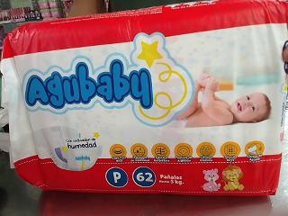 PAÑAL AGUBABY TAMAÑO P 62UNI.