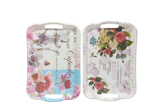 BANDEJA MELAMINA 38X25 FLOR RC26661