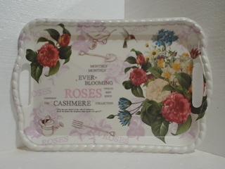BANDEJA MELAMINA 42X28 FLOR RC26660