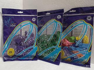 GLOBO 9LTS X25PCS COLOR A MOTAS 