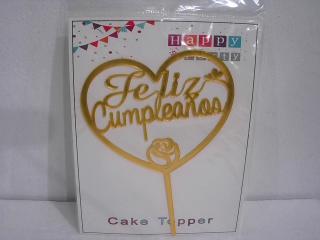 ADORNO P/ TORTA FELIZ CUMPLEAÑOS