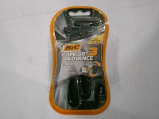 AFEITADORA BIC CONFORT AVANCE 3H X 2PCS NEGRO