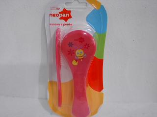 KIT DE CEPILLO Y PEINE PARA BEBE ROSA